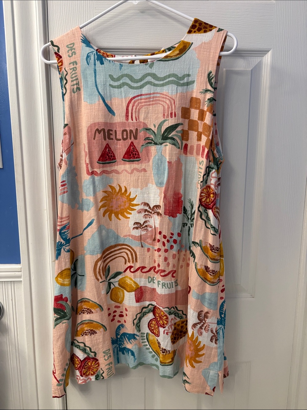 Tropical Resort Dress, Linen Blend Anthropologie Paper Heart Mini with Pockets